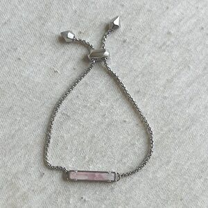 Kendra Scott rose quartz silver bracelet